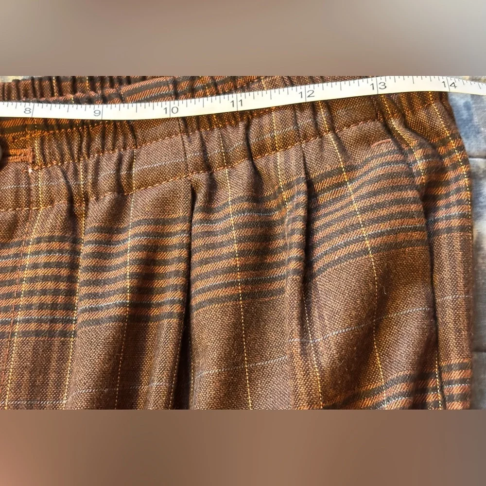 🌸 Madewell Women’s Small Brown Plaid Flannel Track Trouser Pants